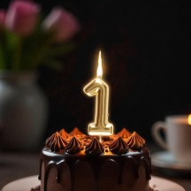 Bougie Métallisée Or Chiffre 0 à 9 – Anniversaire - BMOR09 - Bougies pour Anniversaire