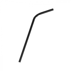 Pailles Flexibles en Carton Noir 20 cm Ø 6 mm – Biodégradables FSC – Boîte de 250 - 57P002 - Pailles, Pics & Agitateurs