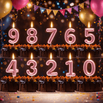 Bougie Métallisée Rose Gold Chiffre 0 à 9 – Anniversaire - BMRG09 - Bougies pour Anniversaire