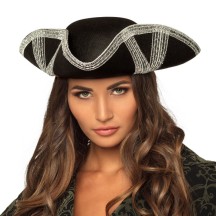 Chapeau Pirate Royal Fortune Argent - B04015 - Chapeaux