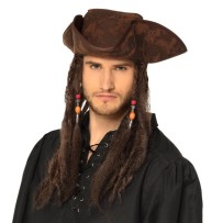 Chapeau de pirate Dirty Joe avec cheveux long - B81914 - Chapeaux