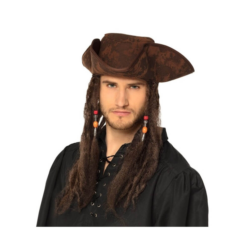 Chapeau de pirate Dirty Joe avec cheveux long - B81914 - Chapeaux