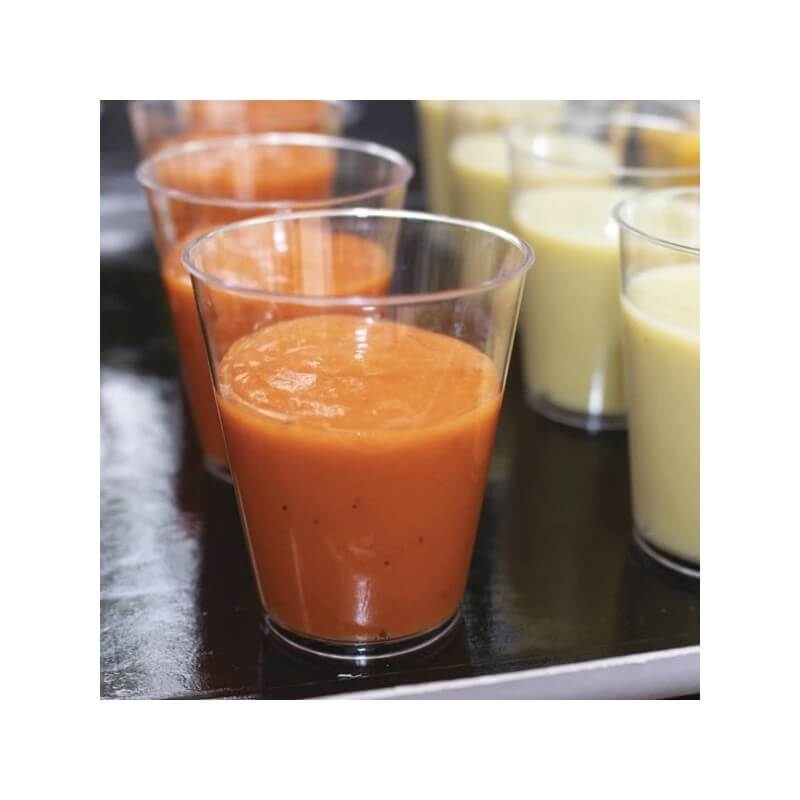 Verrine Ronde Réutilisable Transparente 6 cL – Plastique Rigide – Lot de 50 - 53V014 - Verrines & contenants apéritifs