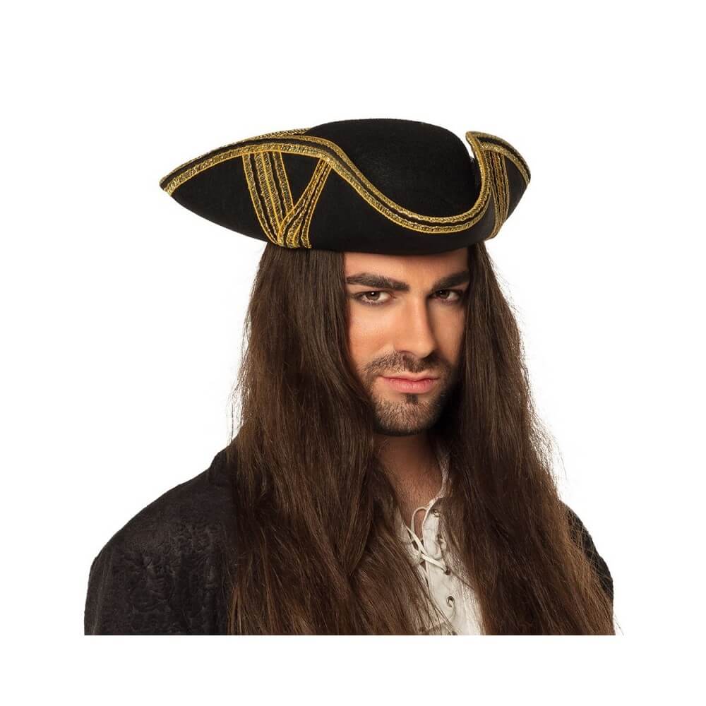 Tricorne Feutre Amiral – Chapeau Pirate - B04039 - Chapeaux