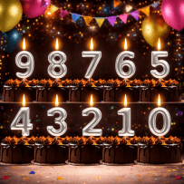 Bougie Métallisée Argent Chiffre 0 à 9 – Anniversaire - BMRG09 - Bougies pour Anniversaire