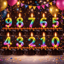 Bougie Métallisée Rainbow Chiffre 0 à 9 – Anniversaire - BMMU09 - Bougies pour Anniversaire