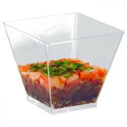 Verrine Mini Cube Réutilisable Transparente 6 cL – Plastique PS – Lot de 20 - 53V011 - Verrines & contenants apéritifs