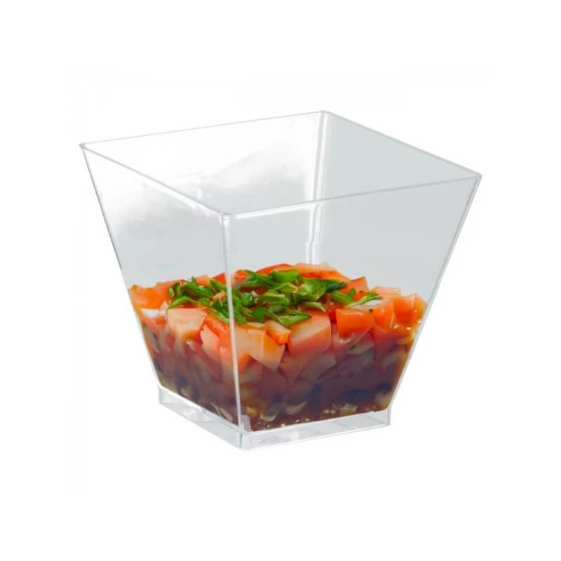 Verrine Mini Cube Réutilisable Transparente 6 cL – Plastique PS – Lot de 20 - 53V011 - Verrines & contenants apéritifs