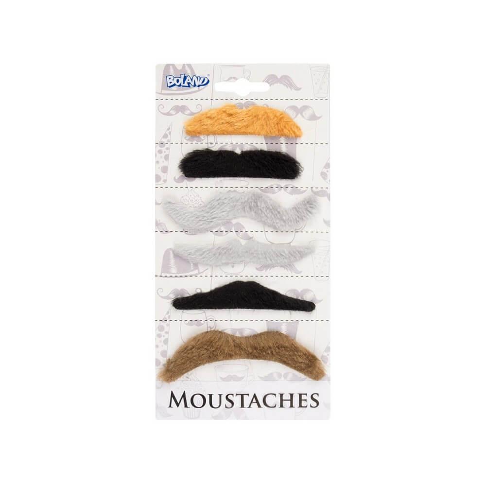 Set 6 Moustaches Natural – Promo - B01851 - Barbes et moustaches