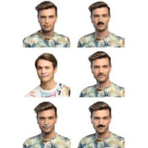 Set 6 Moustaches Natural – Promo - B01851 - Barbes et moustaches