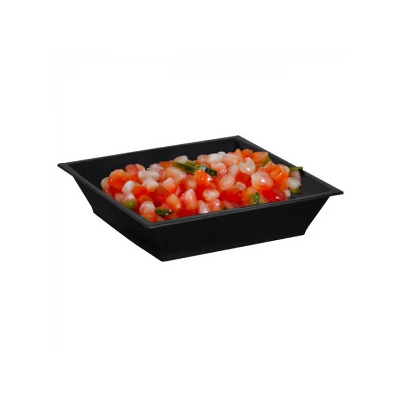 Verrine Carrée Réutilisable Noire 4 cL – Mini Assiette PS – Lot de 50 - 53V008 - Verrines & contenants apéritifs