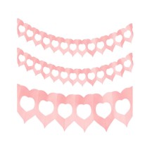 Guirlande Deux Cœurs 4 m Rose – Décoration Romantique - 03014RO - Guirlandes en Papier
