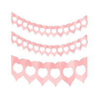 Guirlande Deux Cœurs 4 m Rose – Décoration Romantique - 03014RO - Guirlandes en Papier