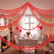 Guirlande Deux Cœurs 4 m Rouge – Décoration Romantique - 03014RG - Guirlandes en Papier