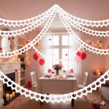 Guirlande Deux Cœurs 4 m Blanc – Décoration Mariage - 03014BL - Guirlandes en Papier