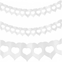 Guirlande Deux Cœurs 4 m Blanc – Décoration Mariage - 03014BL - Guirlandes en Papier