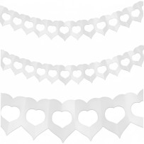 Guirlande Deux Cœurs 4 m Blanc – Décoration Mariage - 03014BL - Guirlandes en Papier