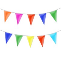 Guirlande 20 Fanions Plastique Multicolore 10 m – 20x30 cm - 06009 - Guirlandes à Fanions