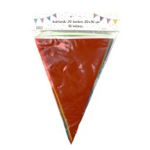 Guirlande 20 Fanions Plastique Multicolore 10 m – 20x30 cm - 06009 - Guirlandes à Fanions