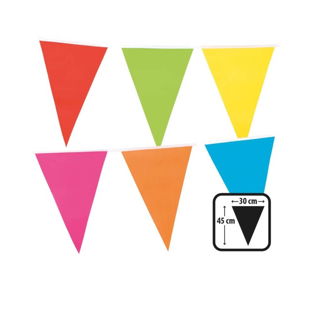 Guirlande 18 Fanions XXL Plastique 45x30 cm Multicolore 10 m - 0610 - Guirlandes à Fanions