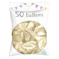 50 Ballons Latex Métal Nacré Ivoire 30 cm - 36238CR - Ballons latex