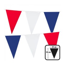 Guirlande 20 Fanions PE Bleu Blanc Rouge 10 m – 20x30 cm - 06008 - Guirlandes à Fanions