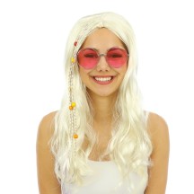 Perruque hippie lisse - blond - 68651 - Perruques