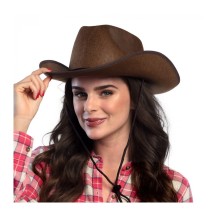 Chapeau Feutre Cowboy Brun – Style Western - B04097 - Chapeaux