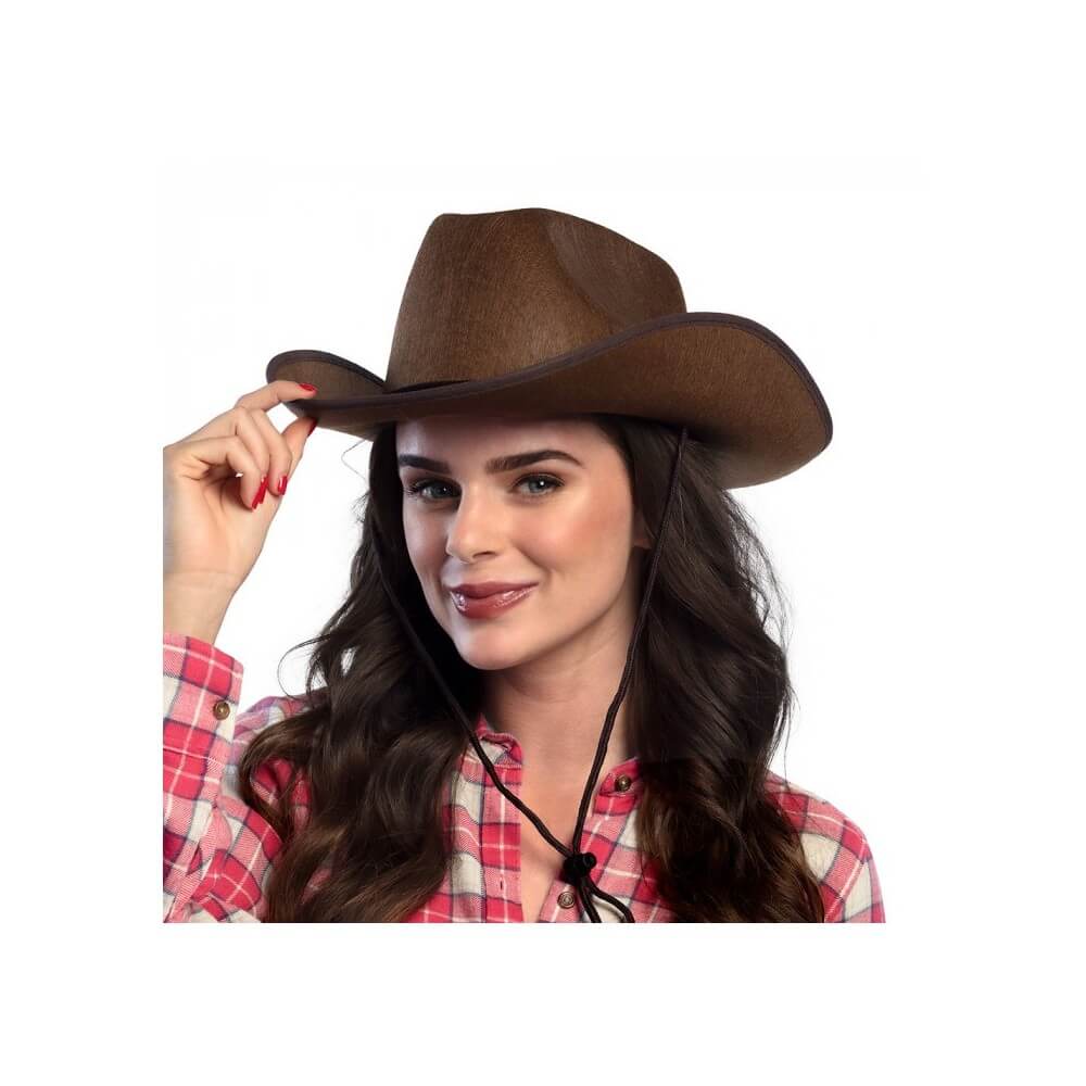 Chapeau Feutre Cowboy Brun – Style Western - B04097 - Chapeaux