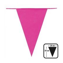 Guirlande 20 Fanions Plastique Rose Foncé 10 m – 20x30 cm - 6015 - Guirlandes à Fanions