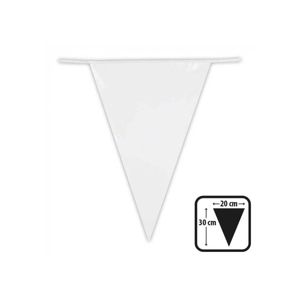 Guirlande 20 Fanions PE Blanc 10 m – 30x20 cm - B74751 - Guirlandes à Fanions