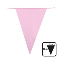 Guirlande 20 Fanions PE Rose Clair 10 m – 30x20 cm - B74757 - Guirlandes à Fanions