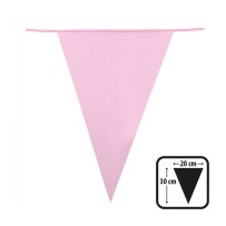 Guirlande 20 Fanions PE Rose Clair 10 m – 30x20 cm - B74757 - Guirlandes à Fanions