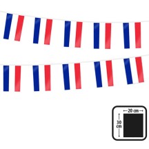 Guirlande 20 Drapeaux France PE 10 m – 20x30 cm - 06030 - Guirlandes à Fanions