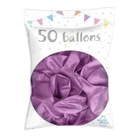 50 Ballons Latex Métal Nacré Lilas 30 cm - 36238LI - Ballons latex