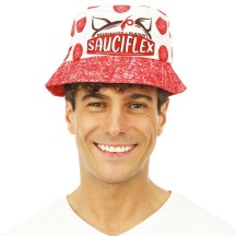 Bob Apéro Sauciflex Blanc Rouge Adulte - 23890 - Chapeaux