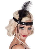 Bandeau Charleston Noir – Style Années 20 - B00620 - Chapeaux