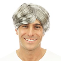 Perruque courte raide - gris - 81117 - Perruques