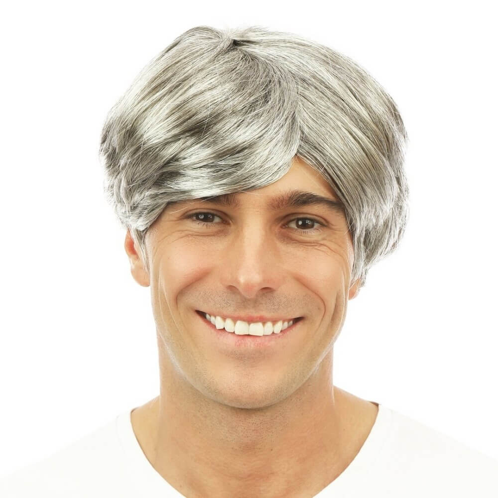 Perruque courte raide - gris - 81117 - Perruques