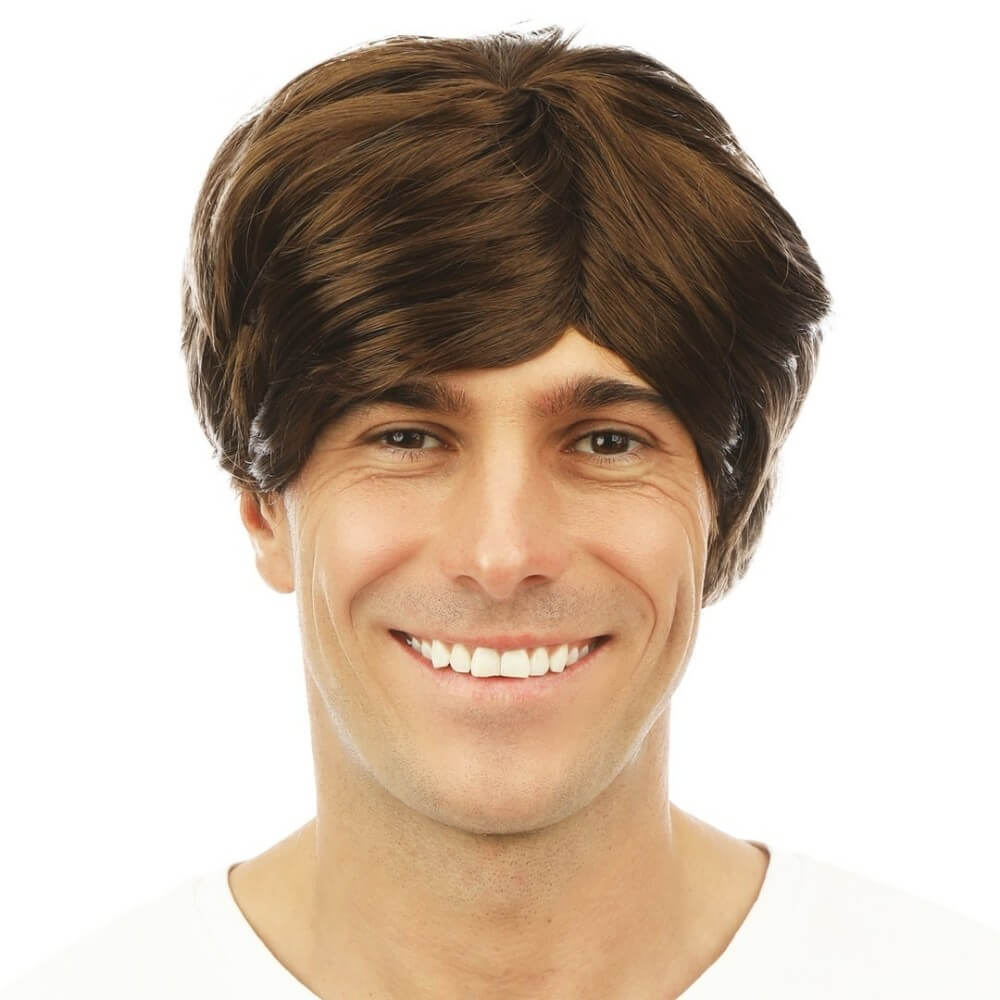 Perruque courte raide - brun - 81118 - Perruques