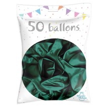 50 Ballons Latex Métal Nacré Turquoise 30 cm - 36238TU - Ballons latex