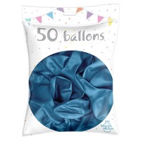 50 Ballons Latex Métal Nacré Bleu Ciel 30 cm - 36238CI - Ballons latex