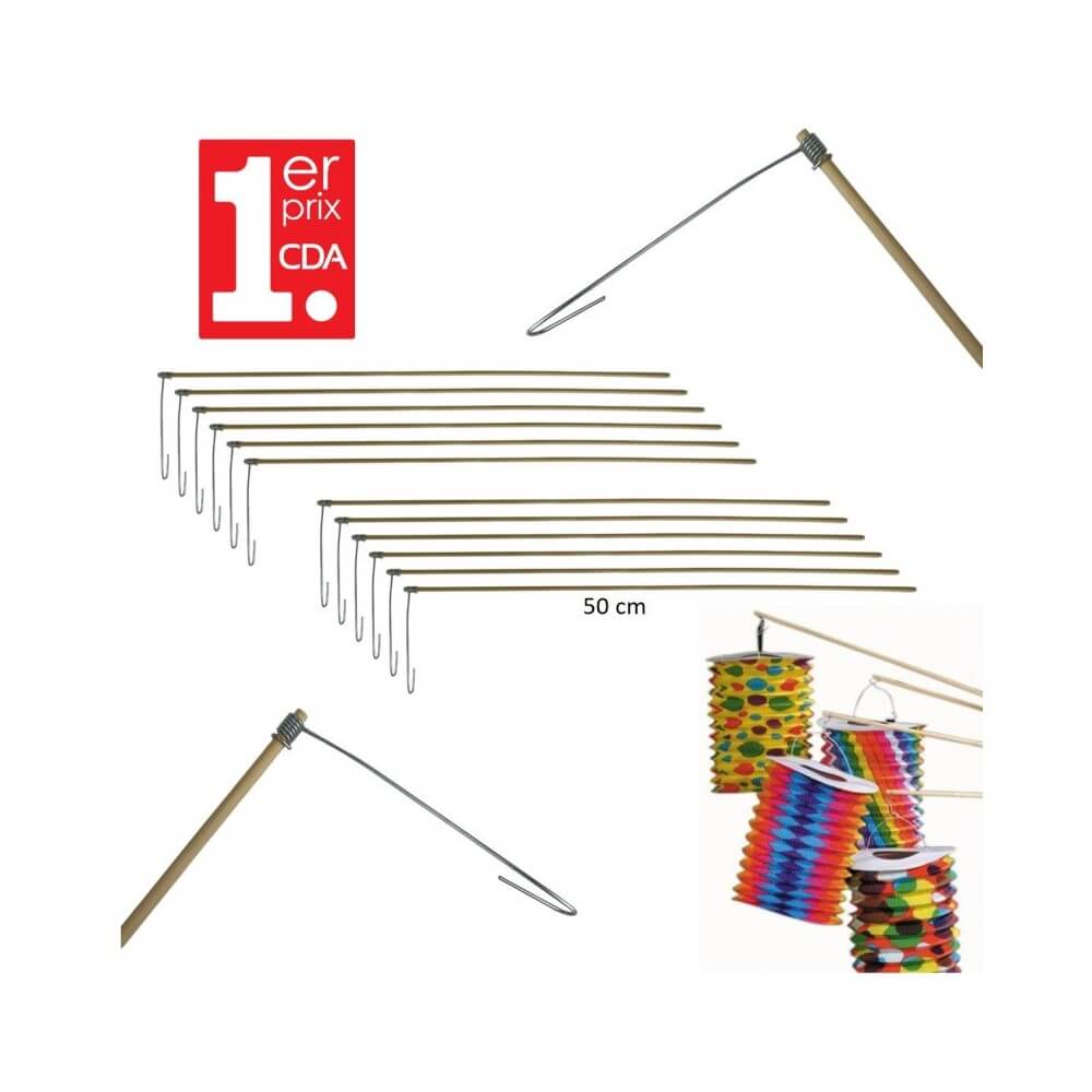 Porte Lampion Bambou 50 cm – Vendu à l’unité - 14105 - Lampions 14 Juillet