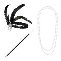 Set Flapper – Bandeau, Collier et Fume Cigarette - B64347 - Armes factices