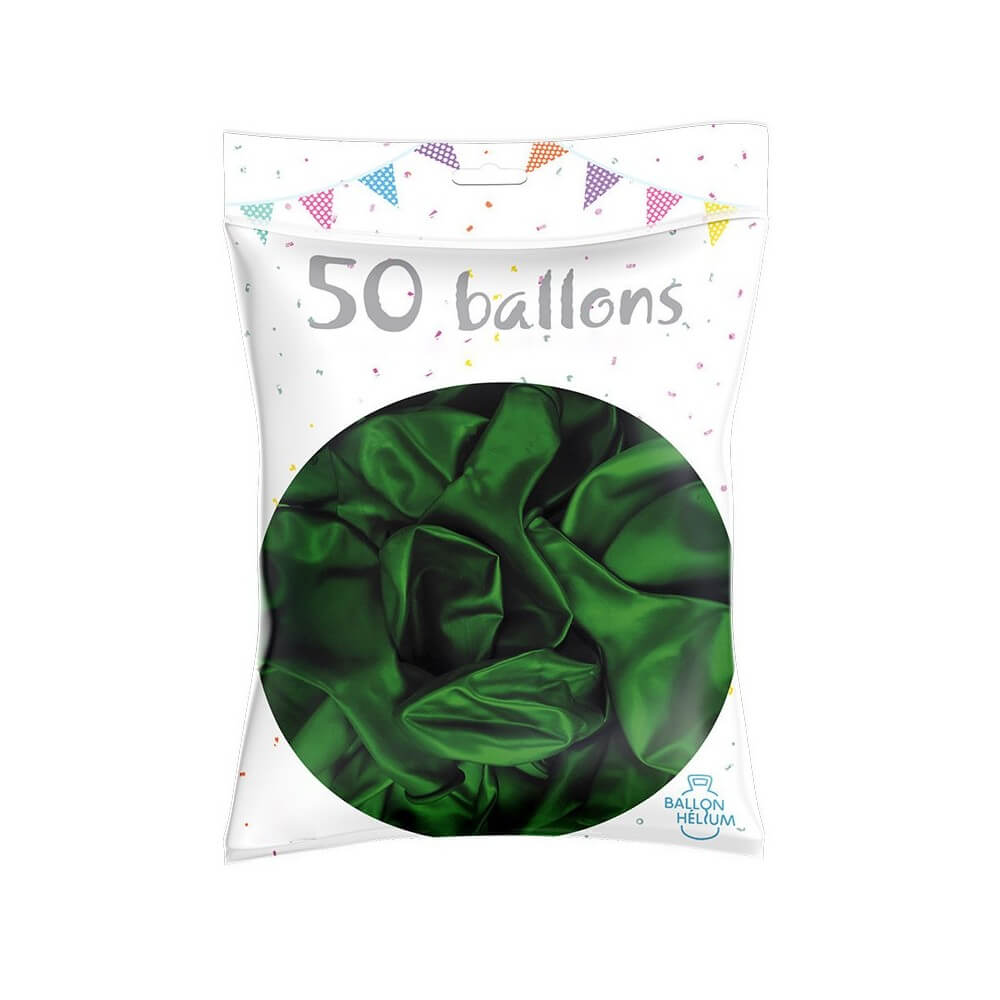 50 Ballons Latex Métal Nacré Vert Pomme 30 cm - 36238VO - Ballons latex
