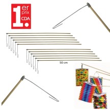 Lot de 12 Porte Lampions Bambou 50 cm - 1410512 - Lampions 14 Juillet