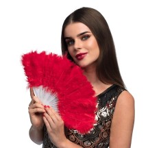 Éventail Flapper Rouge 23 cm – Style Années 20 - B52752 - Armes factices