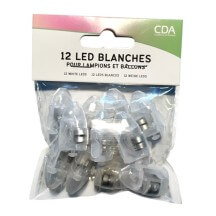 Lot 12 Mini LED Lumière Blanche pour Lampion ou Ballon - 36258L - Lampions 14 Juillet