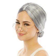 Perruque chignon - gris - 86011 - Perruques