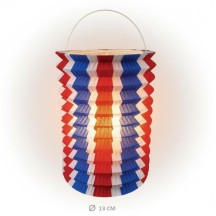 Lampion Cylindrique 13 cm Tricolore – Bleu Blanc Rouge - 14003 - Lampions 14 Juillet